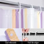 Set de Baño 15 Piezas con Cortina Impermeable y Alfombra Colores Surtidos
