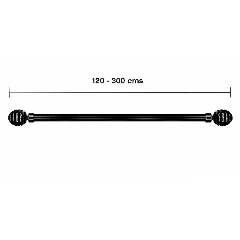 Galería Metálica Extensible Color Negro Nickel de 120 a 300 Cm