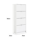 Zapatera de 4 Puertas para Interior de MDF 160 cm Color Blanco