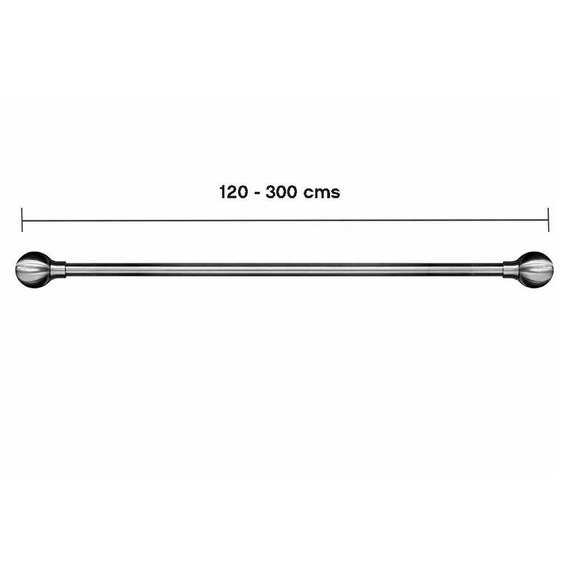 Galería Metálica Extensible Color Silver de 120 a 300 cm
