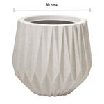 Maceta Origami Redonda Decorativa de 22 cm Color Blanco