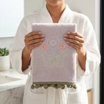Toalla de Manos de Algodón para Baño con Bordado de Flores Color Gris