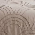 Set de Edredón King 5 Piezas Bordado Geométrico Color Taupe