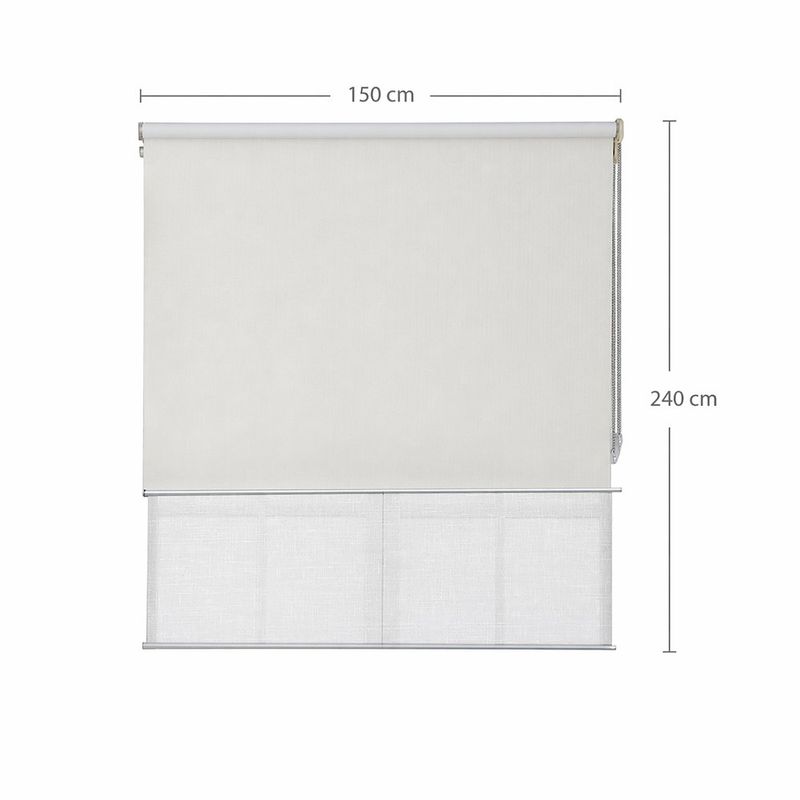 Cortina Enrollable Dia y Noche con Control de Luz 150 x 240 cm Color Ivory