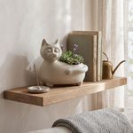 Maceta Decorativa Figura de Gato Acostado de 24 Cm Color Blanco