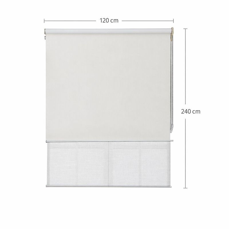 Cortina Enrollable Dia y Noche con Control de Luz 120 x 240 cm Color Ivory