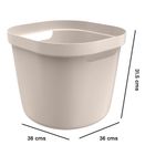 Cesta Cube Flex Plástica de 28 Litros para Organización y Lavandería Color Beige