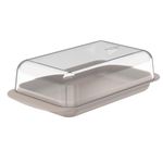 Mantequillera con Tapa Transparente y Base Beige