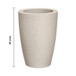 Maceta Grafiato Cónica Decorativa de 38 cm Color Blanco