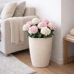 Maceta Grafiato Cónica Decorativa de 38 cm Color Blanco
