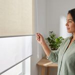 Cortina Enrollable Dia y Noche con Control de Luz 120 x 240 cm Color Crema