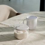Azucarero con Tapa Blanca y Cuchara Transparente