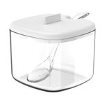 Azucarero con Tapa Blanca y Cuchara Transparente