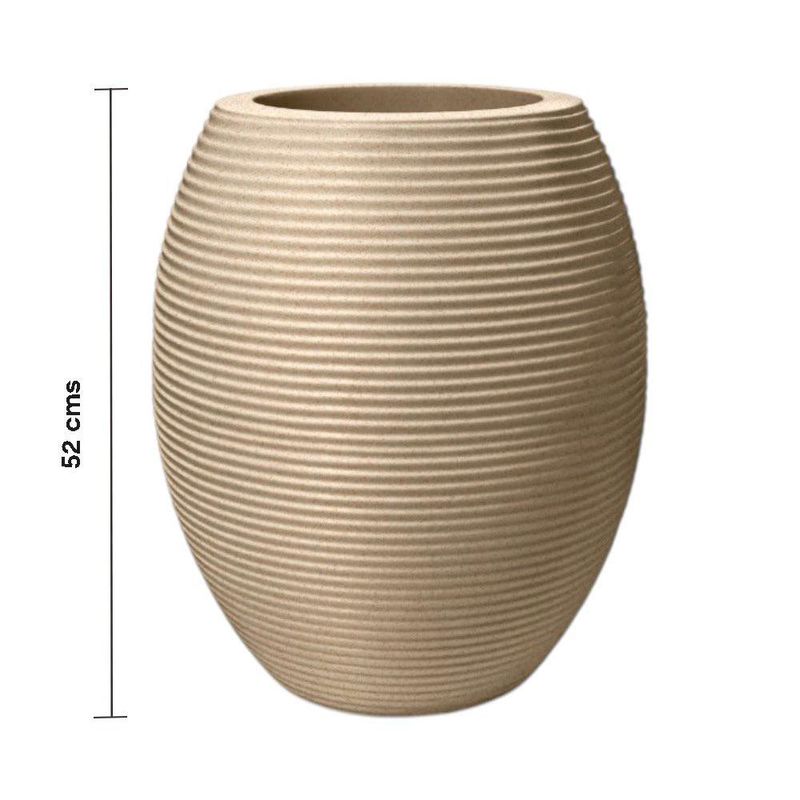 Maceta Riscatto Ovalada Decorativa de 52 cm Color Arena
