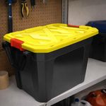 Caja Fuerte Organizadora con Ruedas de 88 L Negro con Tapa Amarilla
