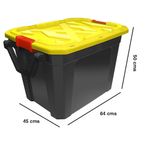 Caja Fuerte Organizadora con Ruedas de 88 L Negro con Tapa Amarilla