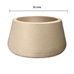 Maceta Riscatto Redonda Baja Decorativa de 35 cm Color Arena