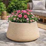Maceta Riscatto Redonda Baja Decorativa de 35 cm Color Arena