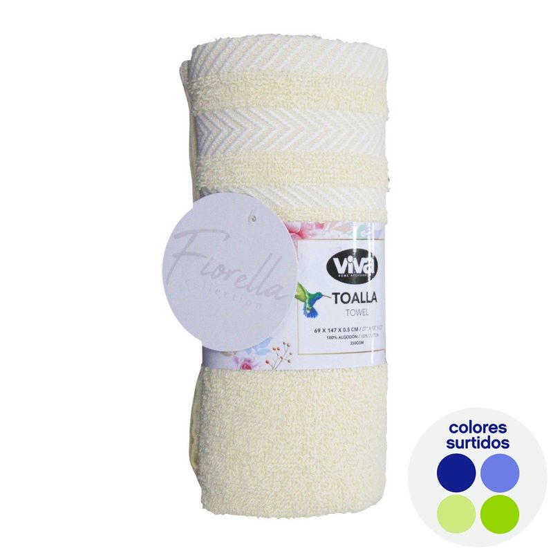Toalla de Baño 100% Algodón de Alta Absorción Colores Surtidos