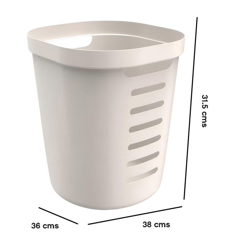 Cesta Cube Flex Plástica de 46 Litros para Organización y Lavandería Color Beige