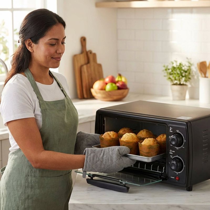 Horno Tostador de 9 L 1000 W Control Temperatura y Temporizador Color Negro