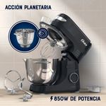 Batidora Planetaria de 850 W 4 L de 12 Velocidades con Accesorios Color Negro