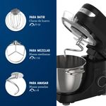 Batidora Planetaria de 850 W 4 L de 12 Velocidades con Accesorios Color Negro