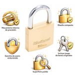 Candado Convencional con Gancho Metálico para Seguridad de 30 mm
