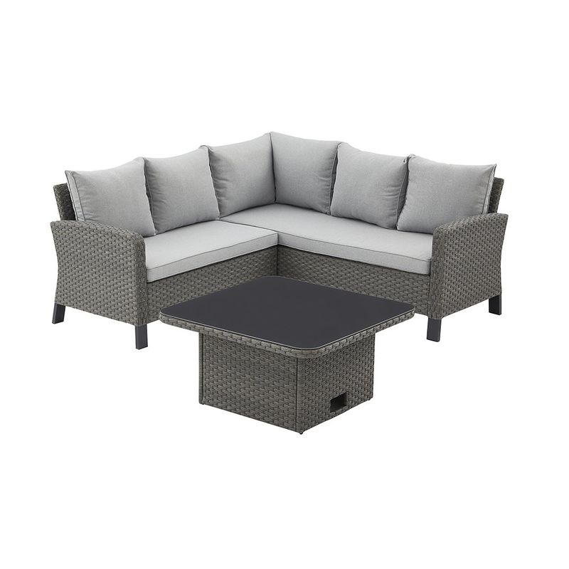Mesa de Exterior Ajustable Drios de 90 x 90 x 70 cm Color Gris Oscuro