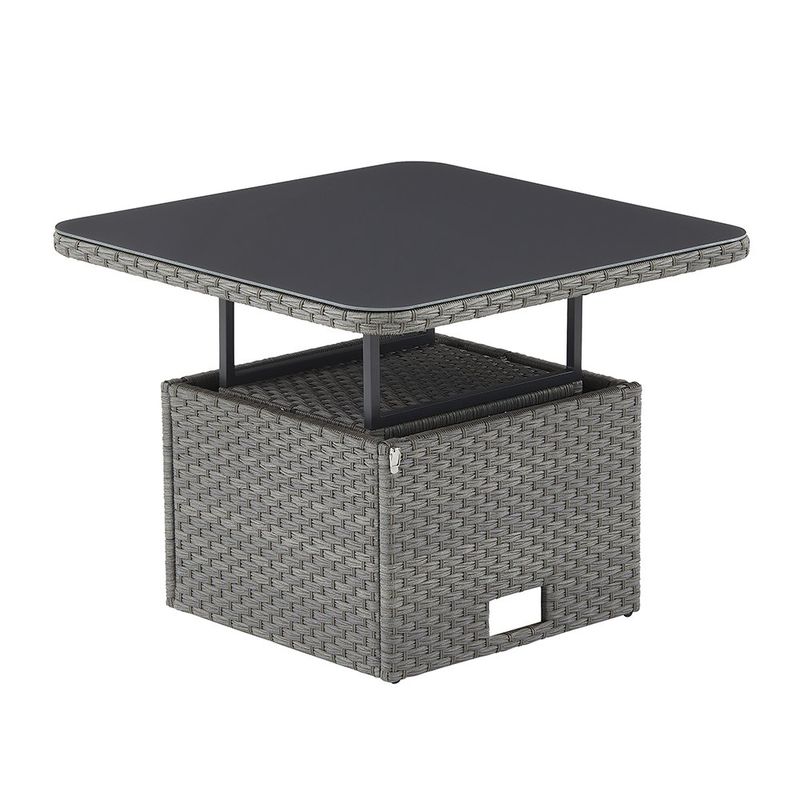 Mesa de Exterior Ajustable Drios de 90 x 90 x 70 cm Color Gris Oscuro
