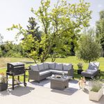 Mesa de Exterior Ajustable Drios de 90 x 90 x 70 cm Color Gris Oscuro