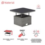Mesa de Exterior Ajustable Drios de 90 x 90 x 70 cm Color Gris Oscuro