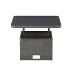 Mesa de Exterior Ajustable Drios de 90 x 90 x 70 cm Color Gris Oscuro