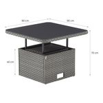 Mesa de Exterior Ajustable Drios de 90 x 90 x 70 cm Color Gris Oscuro