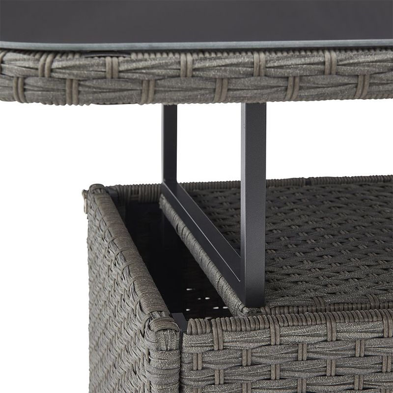 Mesa de Exterior Ajustable Drios de 90 x 90 x 70 cm Color Gris Oscuro