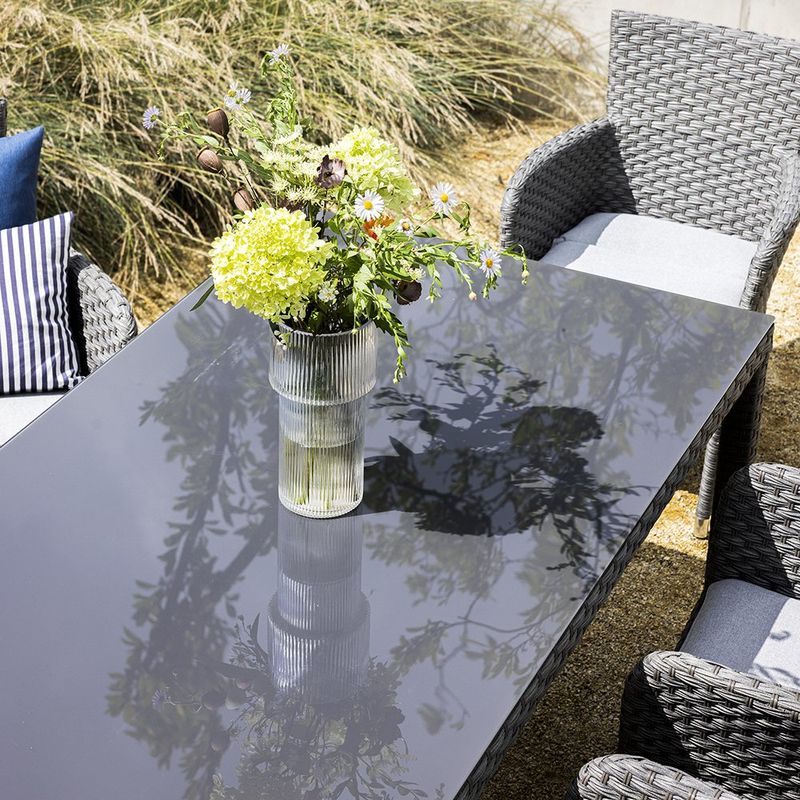 Mesa de Comedor de Exterior Drios de 172 x 89 x 75 cm para 6 Personas Gris Oscuro