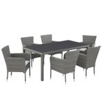 Mesa de Comedor de Exterior Drios de 172 x 89 x 75 cm para 6 Personas Gris Oscuro