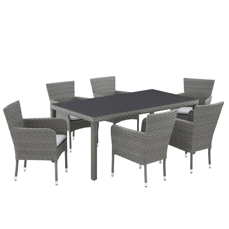 Mesa de Comedor de Exterior Drios de 172 x 89 x 75 cm para 6 Personas Gris Oscuro