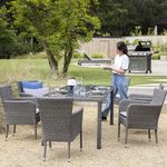 Mesa de Comedor de Exterior Drios de 172 x 89 x 75 cm para 6 Personas Gris Oscuro