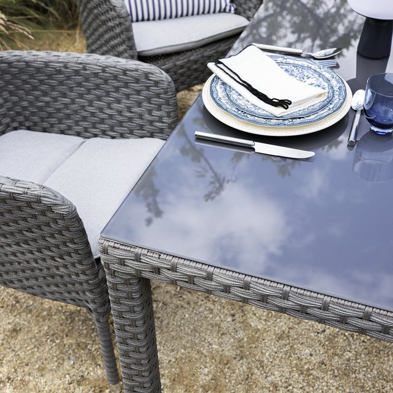Mesa de Comedor de Exterior Drios de 172 x 89 x 75 cm para 6 Personas Gris Oscuro