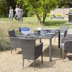 Mesa de Comedor de Exterior Drios de 172 x 89 x 75 cm para 6 Personas Gris Oscuro