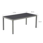 Mesa de Comedor de Exterior Drios de 172 x 89 x 75 cm para 6 Personas Gris Oscuro