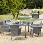 Mesa de Comedor de Exterior Drios de 172 x 89 x 75 cm para 6 Personas Gris Oscuro