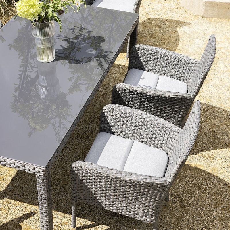 Mesa de Comedor de Exterior Drios de 172 x 89 x 75 cm para 6 Personas Gris Oscuro