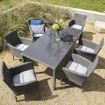 Mesa de Comedor de Exterior Drios de 172 x 89 x 75 cm para 6 Personas Gris Oscuro