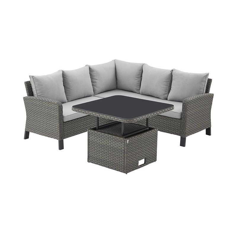 Sillón Esquinero de Exterior Drios Gris Oscuro de 74 x 110/186 x 80 cm