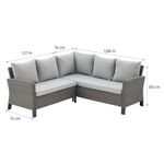 Sillón Esquinero de Exterior Drios Gris Oscuro de 74 x 110/186 x 80 cm