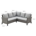 Sillón Esquinero de Exterior Drios Gris Oscuro de 74 x 110/186 x 80 cm