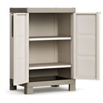 Gabinete Bajo de Plástico con Puertas Excellence para Organización Beige Taupe