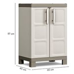 Gabinete Bajo de Plástico con Puertas Excellence para Organización Beige Taupe